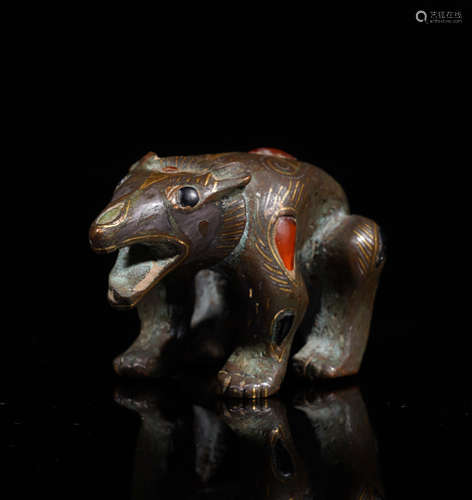 Han Dynasty Gilt Figure of Beast