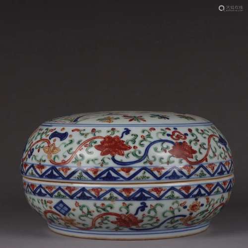 WUCAI 'BIRD AND FLOWER' COVERED BOX