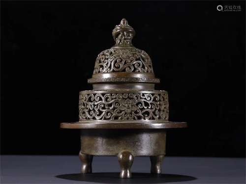 A Chinese Dragon Shaped Bronze Incense Burner