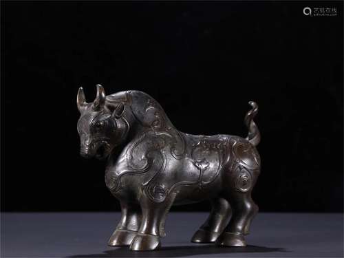 A Chinese Beast Shaped Bronze Decoration