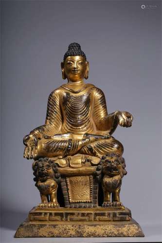 A Chinese Gilt Bronze Buddha Statue