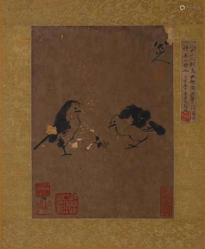 CHINESE INK PAINTING OF DOUBLE BIRDS, BADA SHANREN