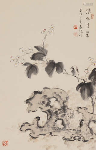 Chinese Bird-and-Flower Painting by Huo Chunyang