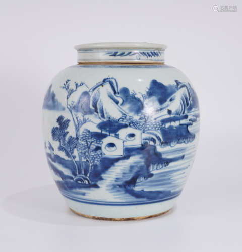 Qing Dynasty Blue and White Jar