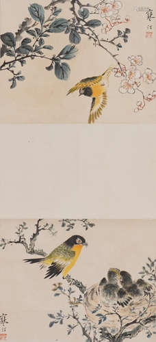 Chinese Bird-and-Flower Painting by Jiang Hanting