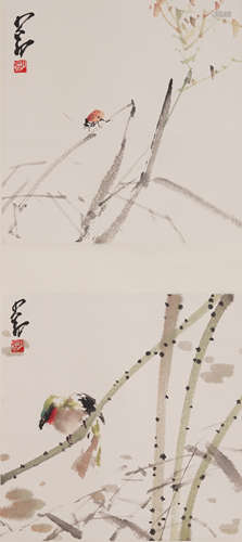 Chinese Bird-and-Flower Painting by Zhao Shaoang