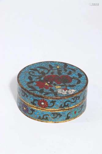 CLOISONNE ENAMELED GILT BRONZE INK BOX