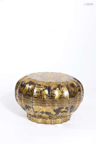 GOLD LACQUERED WOOD BOX