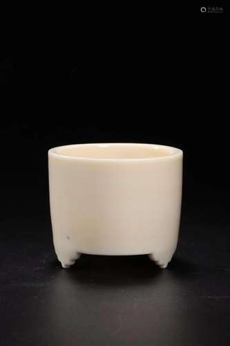 DEHUA WHITE GLAZED PLAIN INCENSE BURNER