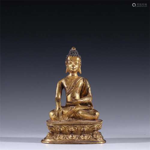 A Chinese Gilt Bronze Buddha Statue