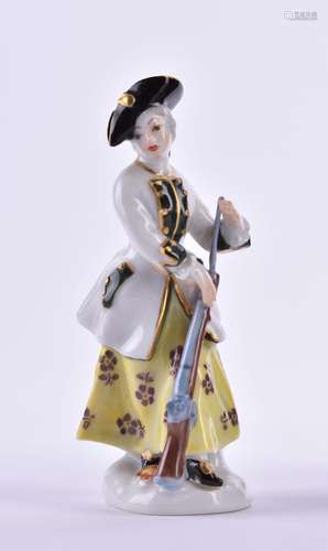 Meissenfigur Jägerin | Figure huntress Meissen