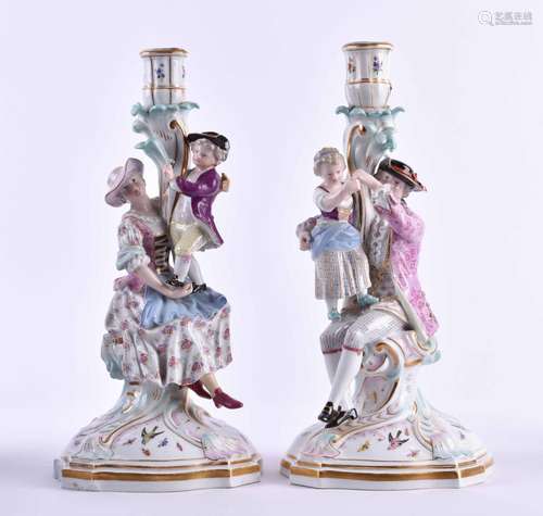 Leuchterpaar Meissen 19. Jhd. | Pair of candlesticks Meissen...