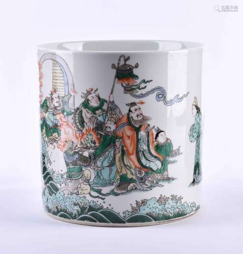 Wucai Pinseltopf China Kangxi Dynastie | Wucai brush pot Chi...