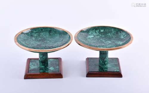 Paar Malachit Fußschalen Russland | Pair of malachite foot s...