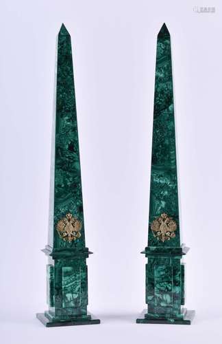 2 Malachitobelisken Russland | 2 Malachite obelisks Russia