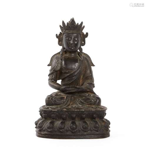 Bouddha en bronze. Chine, période Ming, XVIIe siècle. Hauteu...