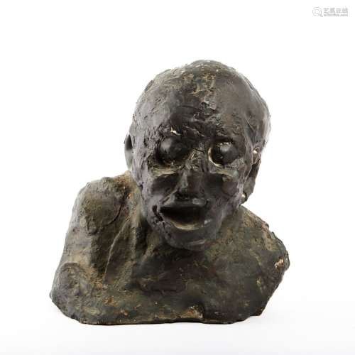 Jean ROULLAND (1931-2021) « Tête d'homme en buste » Bronze p...
