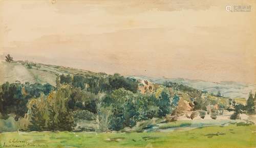 Albert LEBOURG (1849-1928) « Paysage à St Honoré Les Bains (...