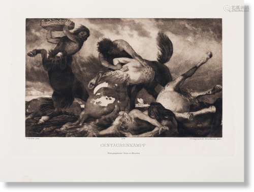 阿诺德·伯克林（1827～1901） 1894-1900年作 半人马之战 石版画