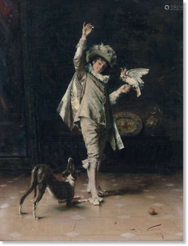 弗朗切斯科·维内亚（1845～1902） 1878年作 年轻的表演者 布面油彩