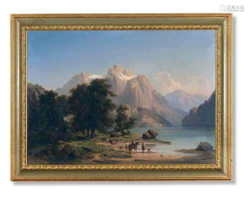H·鲍姆加特纳（1850～1890） 湖光山色 布面油彩