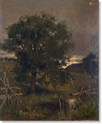 阿尔弗雷德·霍兰德（1838～1909） 雨过天晴 木板油彩