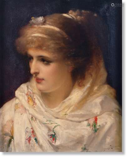 约瑟夫·库曼（1816～1889） 1881年作 年轻的美人 木板油彩