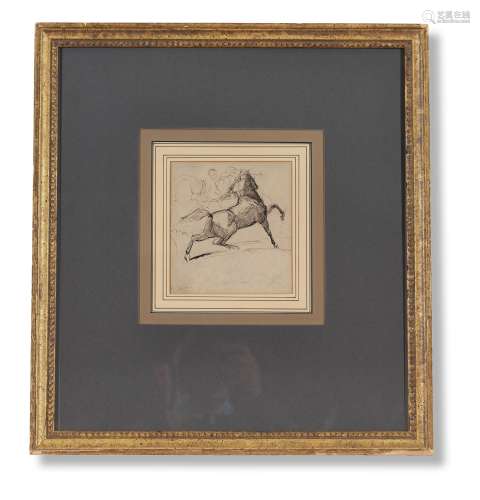 欧仁·德拉克罗瓦（1798～1863） 马的速写 钢笔素描