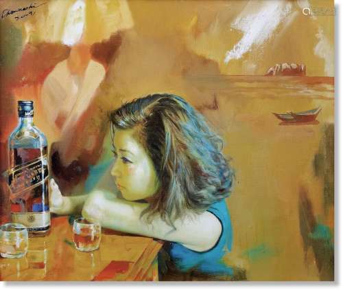 陈可之（b.1961） 2009年作 红尘系列——思念的酒 布面油彩