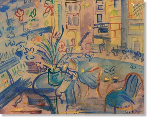 劳尔·杜飞（1877～1953） 街景 纸本水粉