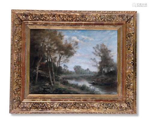 卡米耶·柯罗（1796～1875） 阿夫雷的池塘 木板油彩