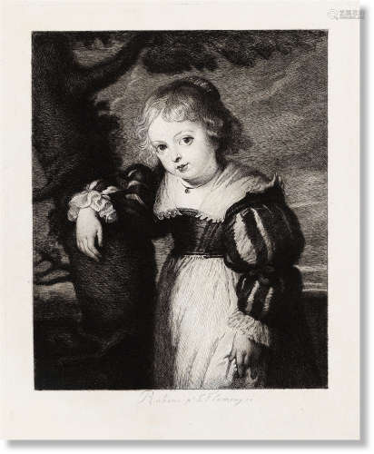 保罗·鲁本斯（1577～1640） 1877年作 画家女儿像 蚀刻版画
