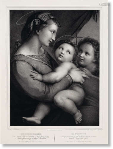 拉斐尔·桑西（1483～1520） 1846年作 圣家庭 石版画