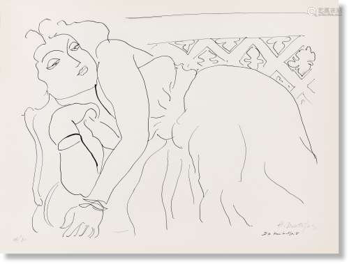 亨利·马蒂斯（1869～1954） 斜躺的女人 石版画