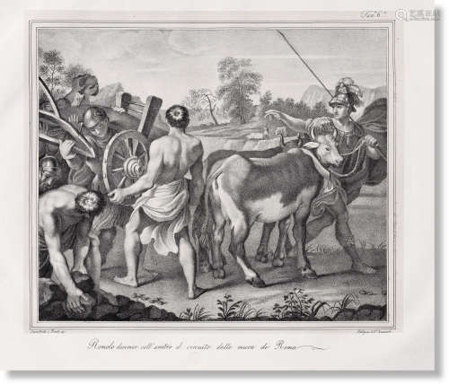 卡拉奇兄弟（17世纪） 1835年作 罗穆卢斯赶走了一群盗贼 石版画