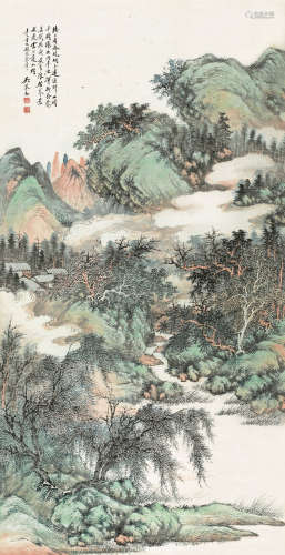 1894～1953 吴琴木 云林翠霭 设色纸本 立轴 辛巳（1941）年作