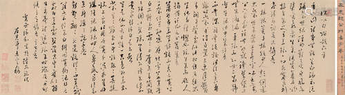 1575～1625 左光斗 草书《次咏白榴韵六首》 纸本 手卷 癸丑（1603）年...