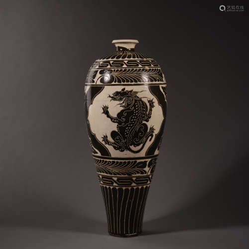 Song Dynasty of China,Cizhou Kiln Prunus Vase 中國宋代，磁州窑...