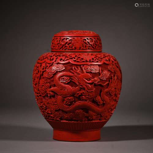 Qing Dynasty of China,Red Carved Lacquerware Dragon Pattern ...