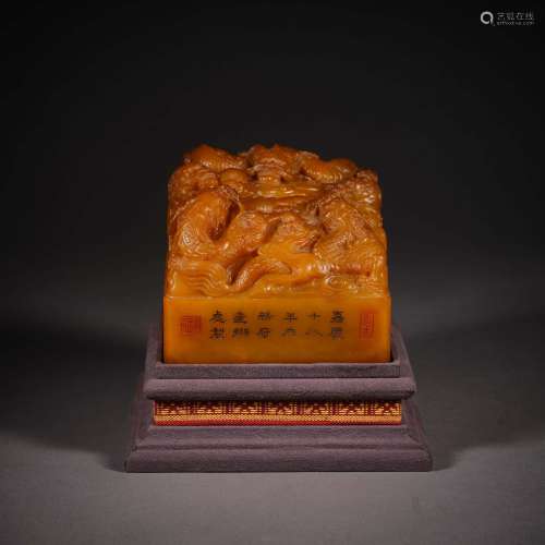 Qing Dynasty of China,Field-Yellow Stone Seal 中國清代，田黄石...