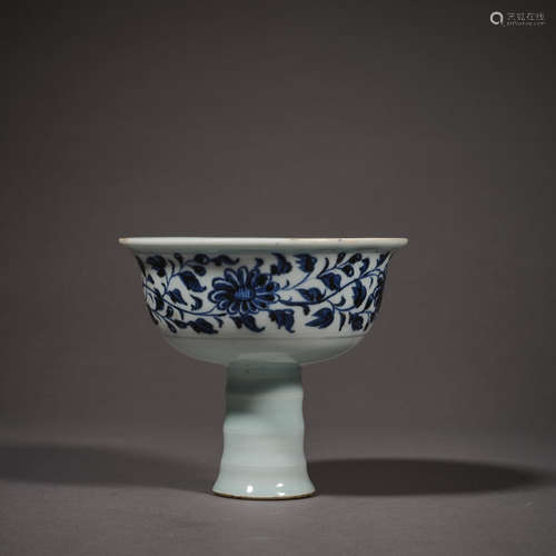 Yuan Dynasty of China,Blue and White Interlock Branch Flower...