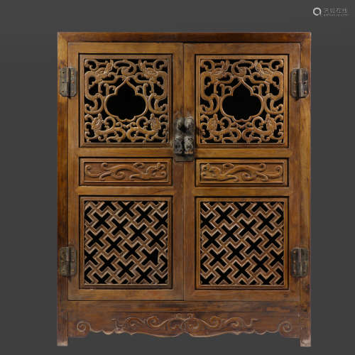 Qing Dynasty of China,Yellow Pear Bookcase 中國清代，黄花梨书...
