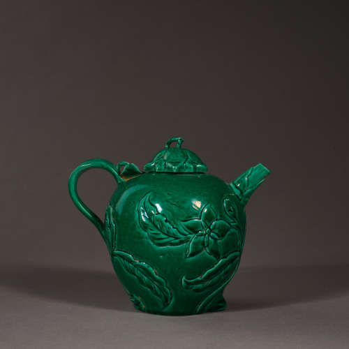 Ming Dynasty of China,Green Glaze Holding Pot 中國明代，绿釉执...