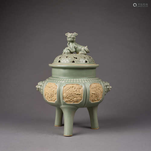 Song Dynasty of China,Longquan Kiln Incense Burner 中國宋代，...
