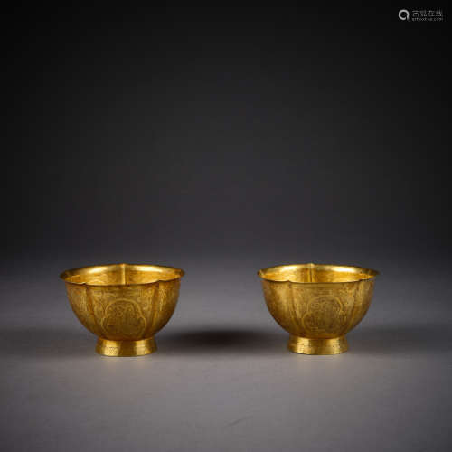 Tang Dynasty of China,Gold Cup 中國唐代，金质杯子