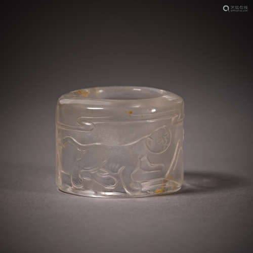 Qing Dynasty of China,Crystal Thumb Ring 中國清代，水晶扳指
