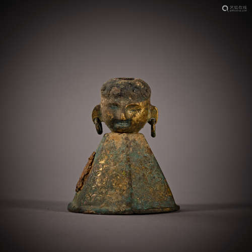 Liao Dynasty of China,Bronze Gilt Character 中國辽代，铜鎏金人...