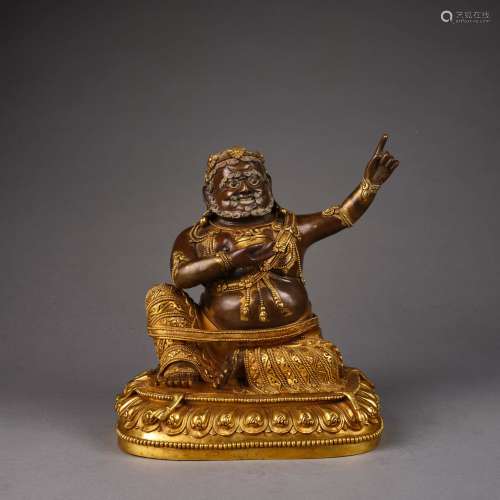 Qing Dynasty of China,Bronze Gilt Buddha Statue 中國清代，铜鎏...