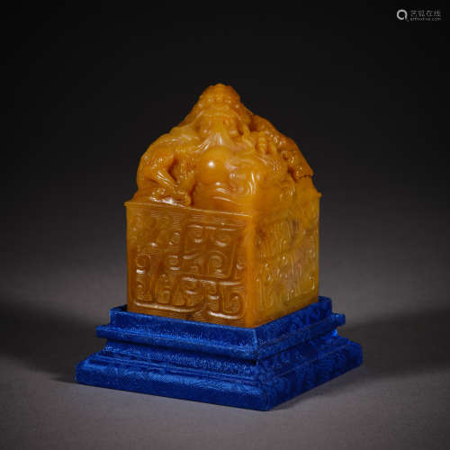 Qing Dynasty of China,Field-Yellow Stone Seal 中國清代，田黄石...