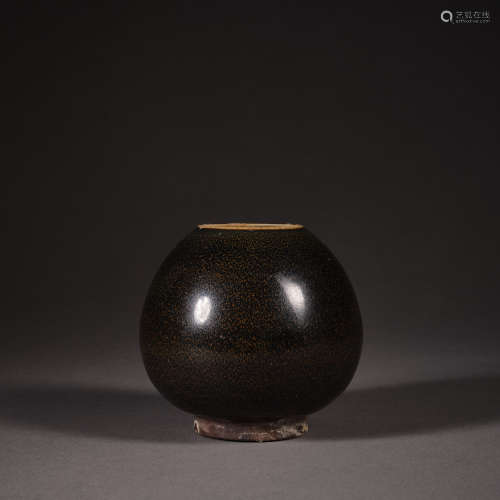 Song Dynasty of China,Black Glaze Chicken-Heart-Shaped Jar 中...